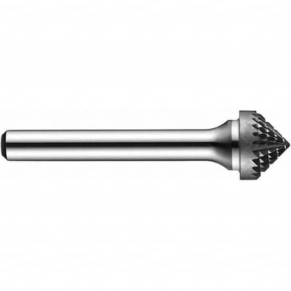 Precision Twist Drill - 1/4" Cut Diam, 1/4" Shank Diam, Carbide Double Cut Tree Burr with Radius - Top Tool & Supply