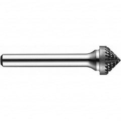 Precision Twist Drill - 1/4" Cut Diam, 1/4" Shank Diam, Carbide Double Cut Tree Burr with Radius - Top Tool & Supply