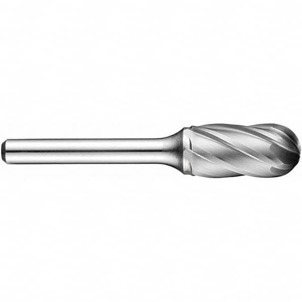 Precision Twist Drill - 1/2" Cut Diam, 1/4" Shank Diam, Carbide Aluma Cut Cylinder Burr with Radius - Top Tool & Supply