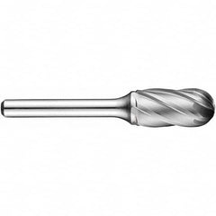 Precision Twist Drill - 7/16" Cut Diam, 1/4" Shank Diam, Carbide Aluma Cut Cylinder Burr with Radius - Top Tool & Supply