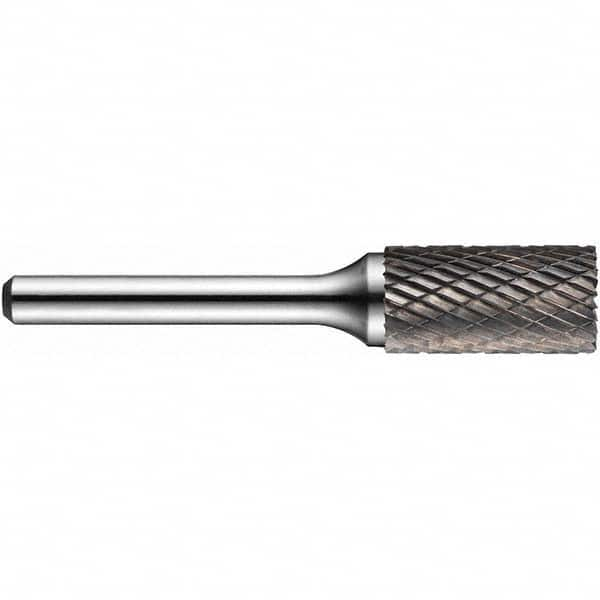 Precision Twist Drill - 3/8" Cut Diam, 1/4" Shank Diam, Carbide Double Cut Cylinder Burr with End Cut - Top Tool & Supply