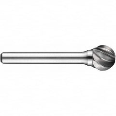 Precision Twist Drill - 1/2" Cut Diam, 1/4" Shank Diam, Carbide Aluma Cut Ball Burr - Top Tool & Supply