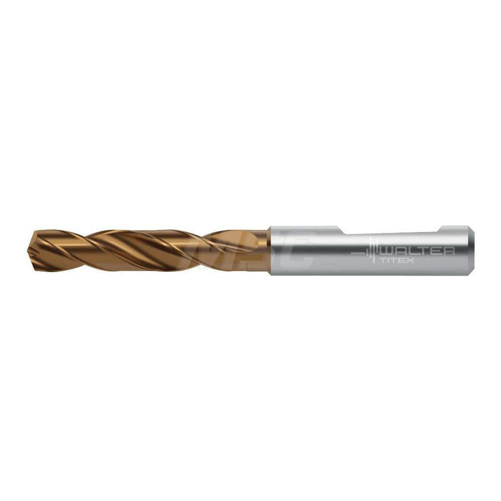 Screw Machine Length Drill Bit: 0.1614″ Dia, 140 °, Solid Carbide Coated, Right Hand Cut, Spiral Flute, Straight-Cylindrical Shank, Series DC160