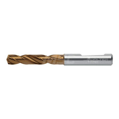 Screw Machine Length Drill Bit: 0.1614″ Dia, 140 °, Solid Carbide Coated, Right Hand Cut, Spiral Flute, Straight-Cylindrical Shank, Series DC160