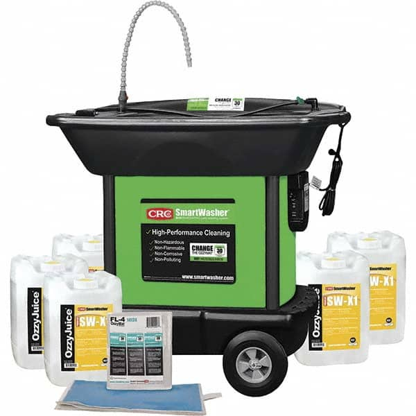 CRC - 25 Gal Free Standing Water-Based Mobile Parts Washer Kit - Top Tool & Supply