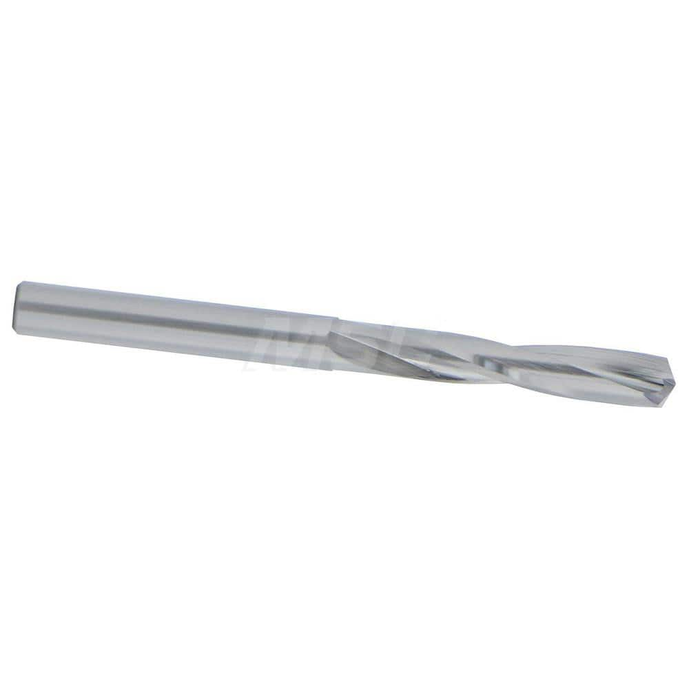 Screw Machine Length Drill Bit: 0.189″ Dia, 135 °, Solid Carbide Bright/Uncoated, Right Hand Cut, Straight-Cylindrical Shank