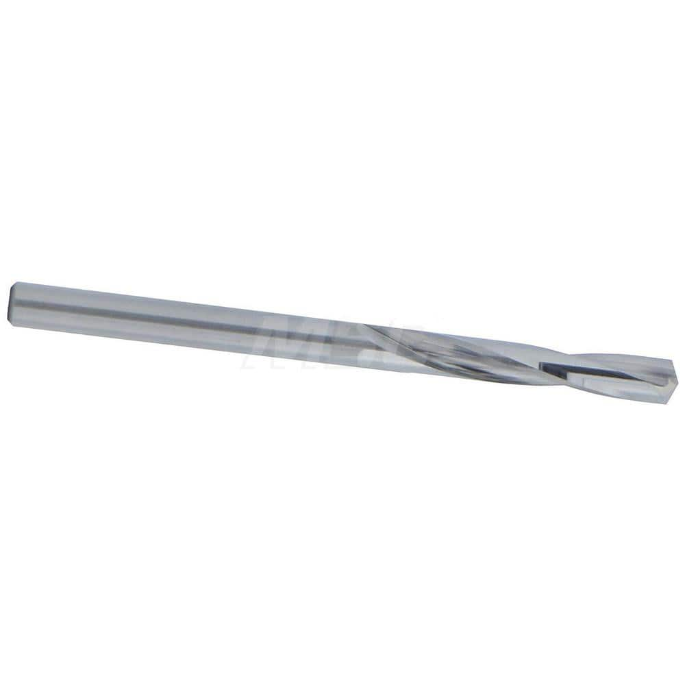 Screw Machine Length Drill Bit: 0.144″ Dia, 135 °, Solid Carbide Bright/Uncoated, Right Hand Cut, Straight-Cylindrical Shank