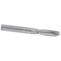 Screw Machine Length Drill Bit: 0.29″ Dia, 135 °, Solid Carbide Bright/Uncoated, Right Hand Cut, Straight-Cylindrical Shank