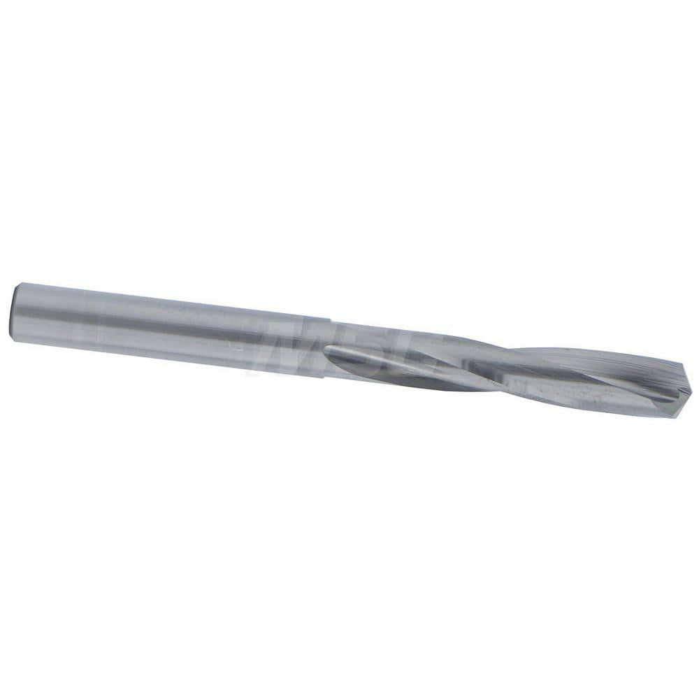 Screw Machine Length Drill Bit: 0.221″ Dia, 135 °, Solid Carbide Bright/Uncoated, Right Hand Cut, Straight-Cylindrical Shank