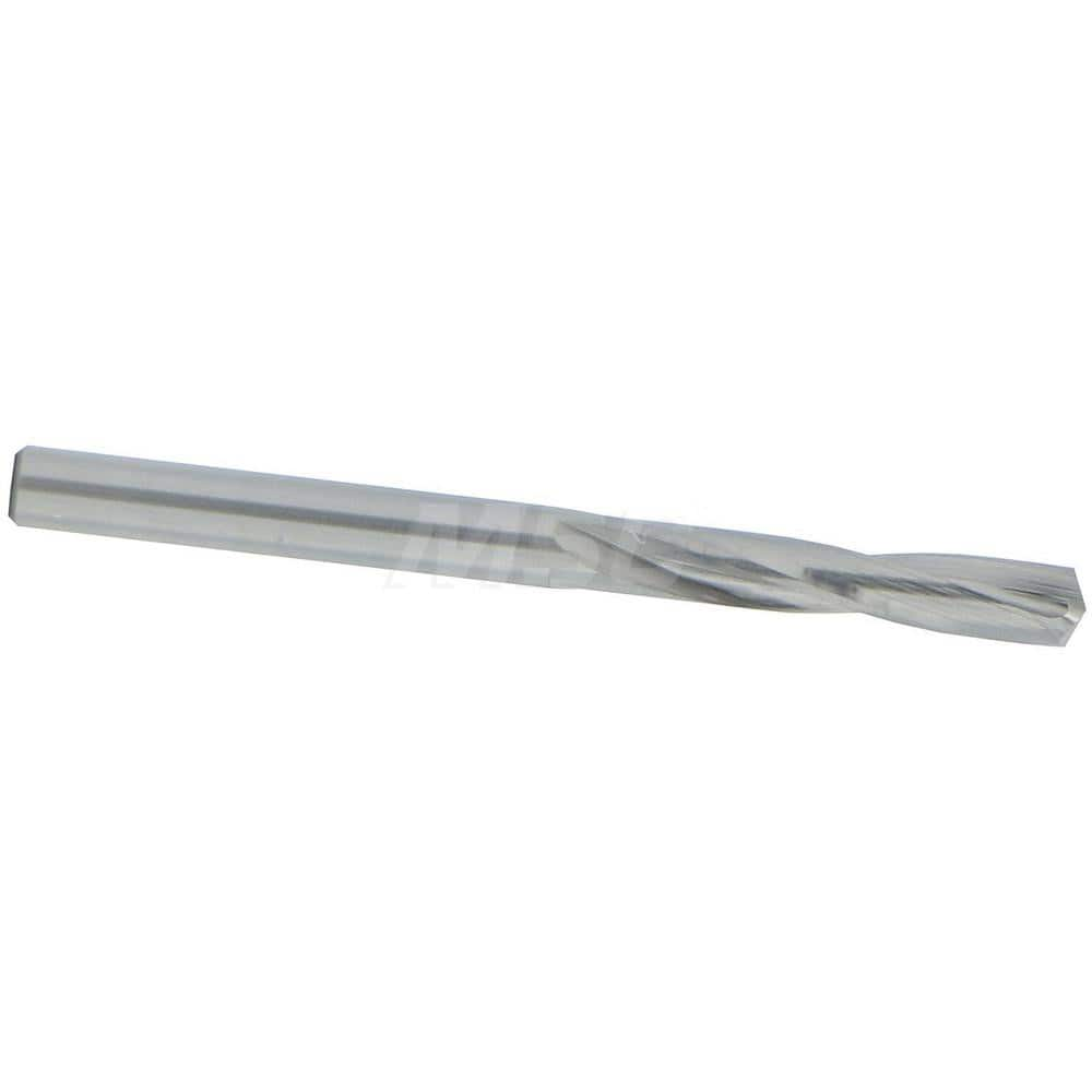 Screw Machine Length Drill Bit: 0.166″ Dia, 135 °, Solid Carbide Bright/Uncoated, Right Hand Cut, Straight-Cylindrical Shank