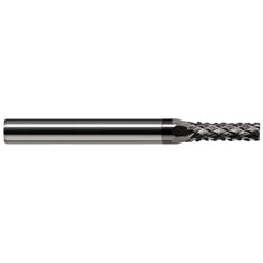 Harvey Tool - 1/16" Diam, 0.186" LOC, 1/8" Shank Diam, 6-Flute Burr-End Diamond-Pattern Router Bit