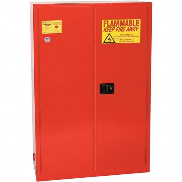 Eagle - Safety Cabinets Hazardous Chemical Type: Flammable and Combustible Liquids Color: Red - Top Tool & Supply