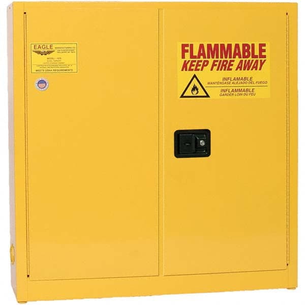 Eagle - Safety Cabinets Hazardous Chemical Type: Flammable and Combustible Liquids Color: Yellow - Top Tool & Supply