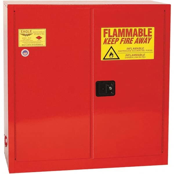 Eagle - Safety Cabinets Hazardous Chemical Type: Flammable and Combustible Liquids Color: Red - Top Tool & Supply