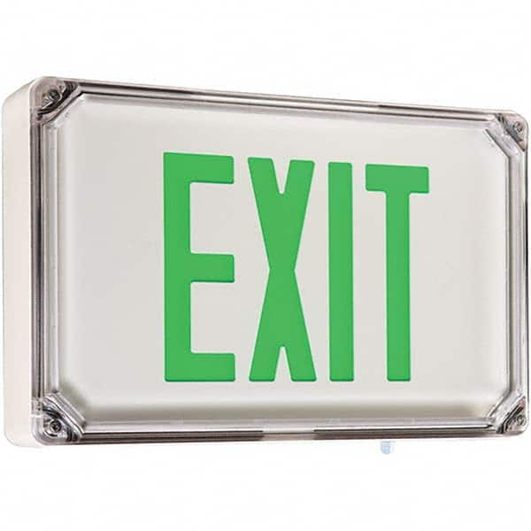 Hubbell Lighting - Illuminated Exit Signs Number of Faces: 2 Letter Color: Green - Top Tool & Supply