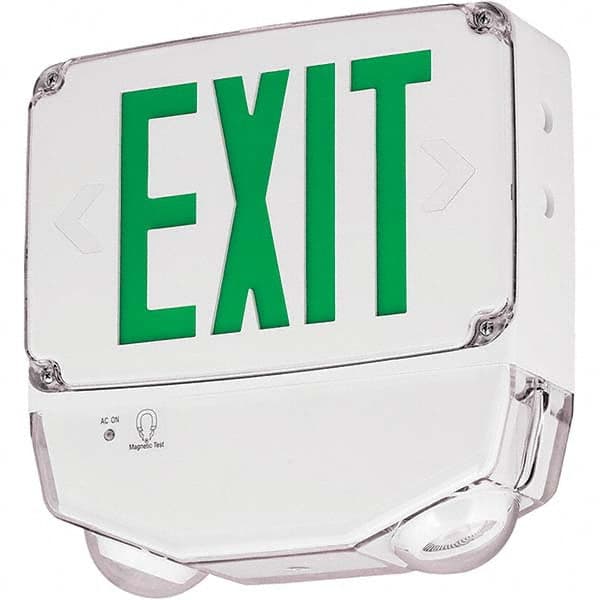 Hubbell Lighting - Illuminated Exit Signs Number of Faces: 1 Letter Color: Green - Top Tool & Supply