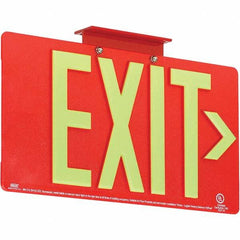 Hubbell Lighting - Illuminated Exit Signs Number of Faces: 1 Letter Color: Photoluminescent - Top Tool & Supply