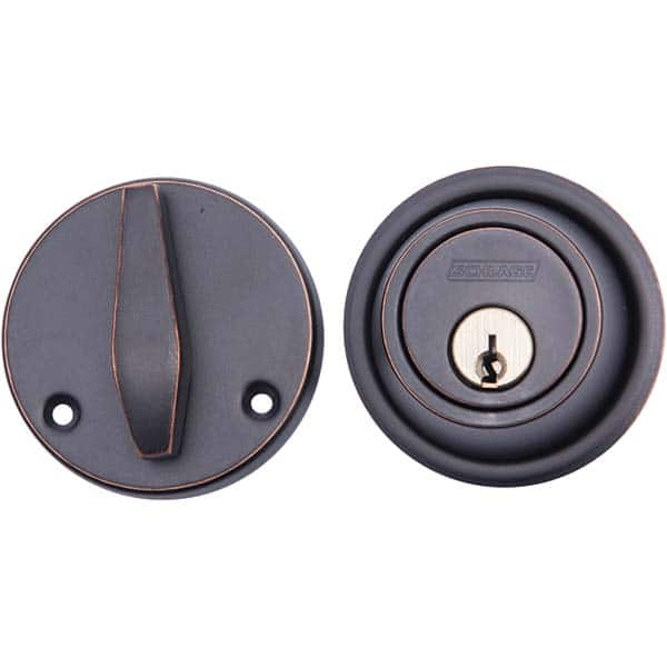 Schlage - Deadbolts Type: Single Cylinder Door Thickness Range: 1-3/8 - 1-7/8 - Top Tool & Supply