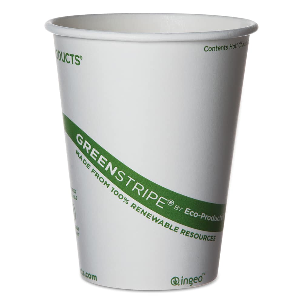 ECO PRODUCTS - Paper & Plastic Cups, Plates, Bowls & Utensils; Breakroom Accessory Type: Paper Cups ; Breakroom Accessory Description: Cups-Hot Drink; Paper ; Color: White/Green - Exact Industrial Supply