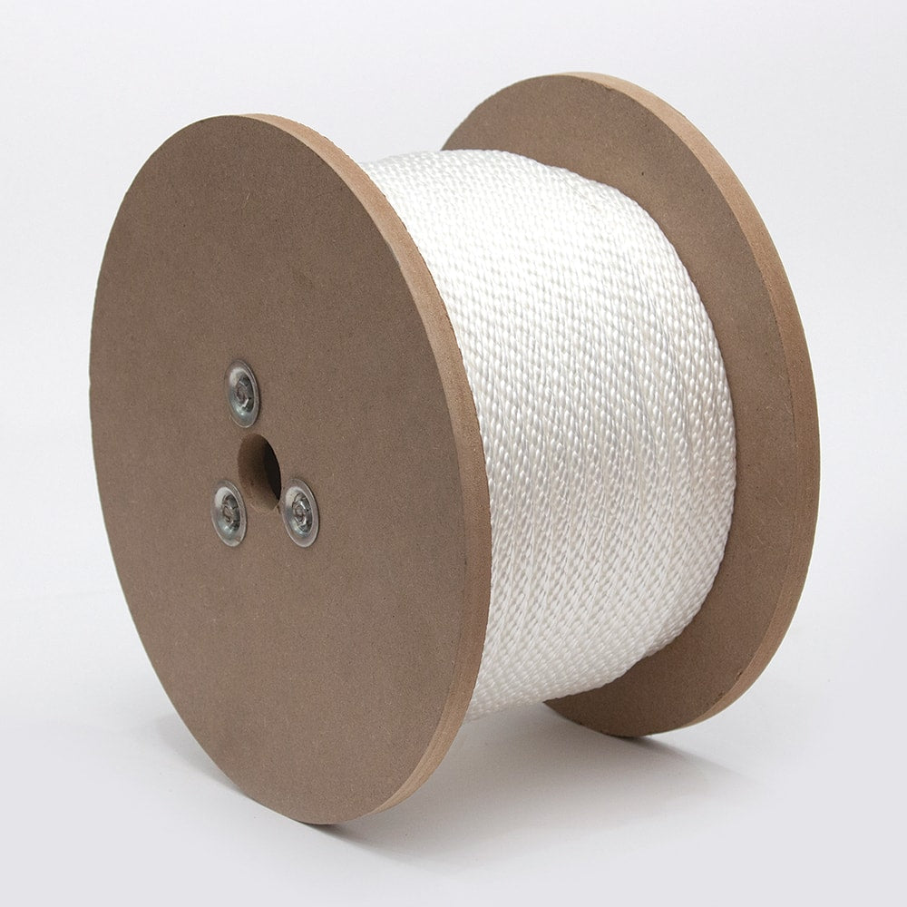 Mibro - Rope; Type: Smooth Braid ; Head/Holder Diameter (Inch): 3/78 ; Material: Nylon ; Load Capacity (Lb.): 192.000 ; Maximum Length: 300.00 ; Color: White - Exact Industrial Supply