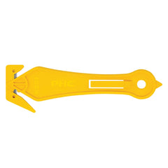 PHC - Utility Knives, Snap Blades & Box Cutters; Type: Safety Cutter ; Blade Type: Recessed/Concealed Fixed Blade ; Number of Blades Included: 1 ; Number of Blades: 1 ; Handle Material: Plastic ; Color: Yellow - Exact Industrial Supply