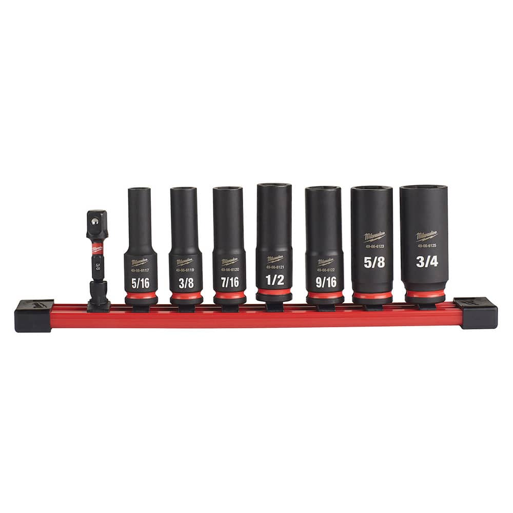 Milwaukee Tool - 8 Pc 3/8" Drive Deep Socket Set - Exact Industrial Supply