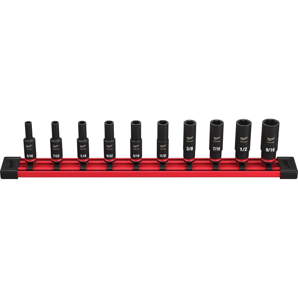 Milwaukee Tool - 10 Pc 1/4" Drive Deep Socket Set - Exact Industrial Supply