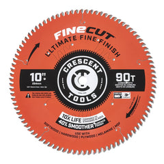 Wet & Dry Cut Saw Blade: 10″ Dia, 5/8″ Arbor Hole, 0.091″ Kerf Width, 90 Teeth Use on Finishing & Paneling