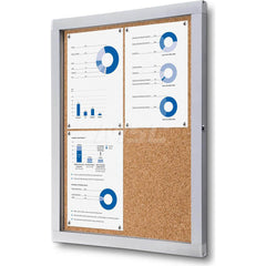 Cork Bulletin Boards; Style: Enclosed Bulletin Board; Color: Silver; Material: Aluminum; Cork; Width (Inch): 21; Material: Aluminum; Cork