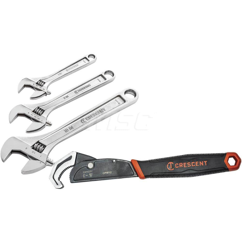 Wrench Set: 3 Pc, Inch & Metric Polished Chrome Finish