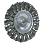 3-1/4" - Diameter Stem-Mounted Knot Wire Wheel; .014" - Diameter Steel Fill; 1/4" Stem - Top Tool & Supply