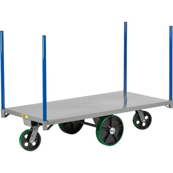 Little Giant - 4,000 Lb Capacity Steel Pipe Stake Truck - Steel Deck, 30" OAW, 60" Platform Length, Polyurethane Casters - Top Tool & Supply