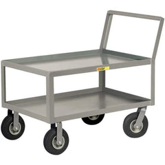 Little Giant - 1,200 Lb Capacity, 24" Wide x 36" Long x 38" High Instrument Cart - 2 Shelf, Steel, Pneumatic Casters - Top Tool & Supply