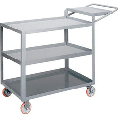 Little Giant - 1,200 Lb Capacity, 18" Wide x 32" Long x 35" High Order Picking Cart - 3 Shelf, Steel, 2 Rigid/2 Swivel Casters - Top Tool & Supply