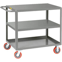 Little Giant - 2,000 Lb Capacity, 30" Wide x 60" Long x 36" High Service Cart - Steel, Polyurethane Casters - Top Tool & Supply