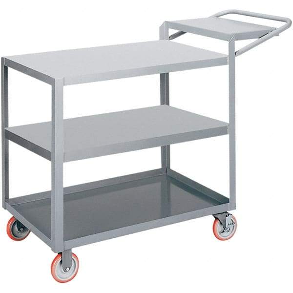 Little Giant - 1,200 Lb Capacity, 24" Wide x 48" Long x 35" High Order Picking Cart - 3 Shelf, Steel, 2 Rigid/2 Swivel Casters - Top Tool & Supply