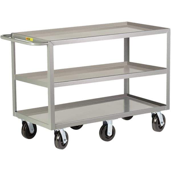 Little Giant - 3,600 Lb Capacity, 24" Wide x 48" Long x 36" High Cart - 3 Shelf, Steel, Phenolic Casters - Top Tool & Supply