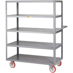 Little Giant - 1,200 Lb Capacity, 24" Wide x 36" Long x 61-1/2" High Service Cart - 5 Shelf, Steel, Polyurethane Casters - Top Tool & Supply