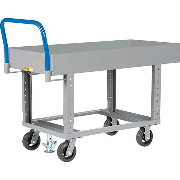 Little Giant - 2,000 Lb Capacity Steel Platform Truck - Steel Deck, 24" OAW, 49-1/2" Platform Length, Mold On Rubber Casters - Top Tool & Supply