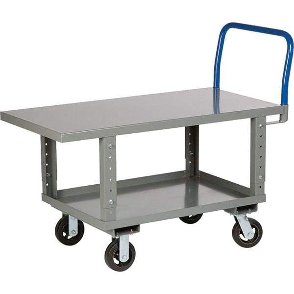 Little Giant - 2,000 Lb Capacity Steel Platform Truck - Steel Deck, 24" OAW, 61-1/2" Platform Length, Mold On Rubber Casters - Top Tool & Supply