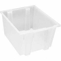 Quantum Storage - 75 Lb Load Capacity Clear Polypropylene Tote Container - Stacking, Nesting, 16" Long x 19-1/2" Wide x 23" High - Top Tool & Supply