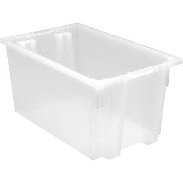 Quantum Storage - 90 Lb Load Capacity Clear Polypropylene Tote Container - Stacking, Nesting, 12" Long x 15-1/2" Wide x 23" High - Top Tool & Supply