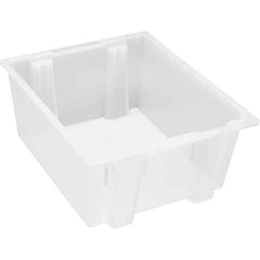 Quantum Storage - 45 Lb Load Capacity Clear Polypropylene Tote Container - Stacking, Nesting, 10" Long x 19-1/2" Wide x 23" High - Top Tool & Supply