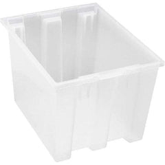 Quantum Storage - 65 Lb Load Capacity Clear Polypropylene Tote Container - Stacking, Nesting, 13" Long x 15-1/2" Wide x 19-1/2" High - Top Tool & Supply