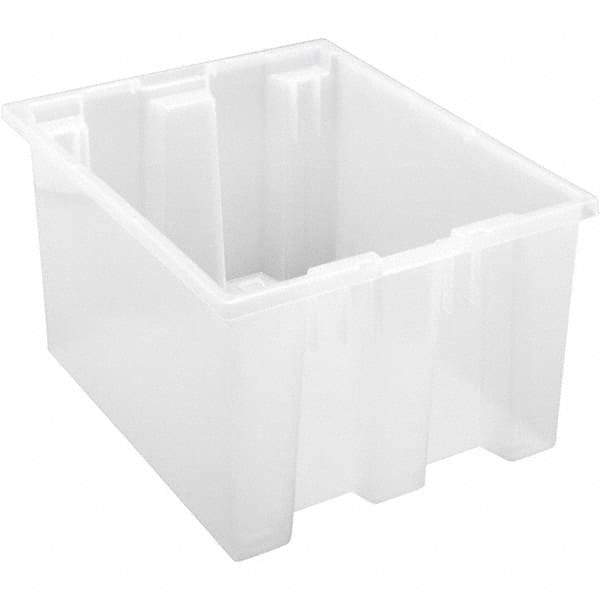 Quantum Storage - 65 Lb Load Capacity Clear Polypropylene Tote Container - Stacking, Nesting, 10" Long x 15-1/2" Wide x 19-1/2" High - Top Tool & Supply