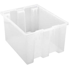 Quantum Storage - 65 Lb Load Capacity Clear Polypropylene Tote Container - Stacking, Nesting, 10" Long x 15-1/2" Wide x 19-1/2" High - Top Tool & Supply