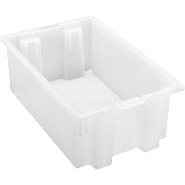 Quantum Storage - 45 Lb Load Capacity Clear Polypropylene Tote Container - Stacking, Nesting, 6" Long x 11" Wide x 18" High - Top Tool & Supply