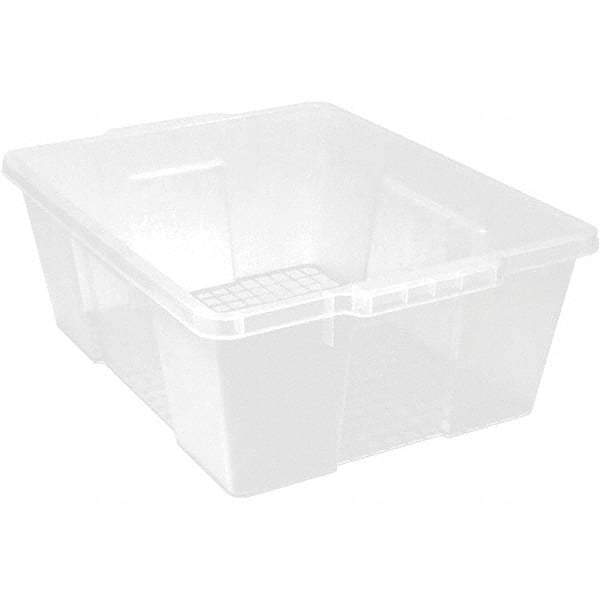 Quantum Storage - 50 Lb Load Capacity Clear Polypropylene Tote Container - Stacking, Nesting, 7.8" Long x 15.9" Wide x 21" High - Top Tool & Supply