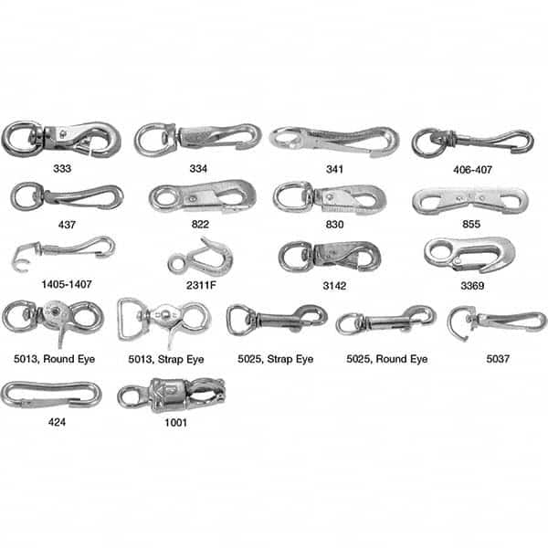 Campbell - Snaps; Type: Snap Hook Latched ; Overall Length (Inch): 4 ; Size (Inch): 3/4 ; Snap Opening (Inch): 7/8 ; Material: Steel ; Finish/Coating: Zinc Plated - Exact Industrial Supply