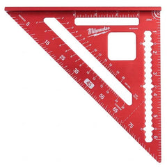 Rafter Squares; Type: Rafter Square; Blade Length (Inch): 7; Base Length (Inch): 7; Graduation (Degrees): 0.1250 in; 0 to 90; 0 to 90 ™; Graduation (mm): 0.1250 in; 0 to 90 ™; Graduation (Inch): 0.1250 in; 0 to 90 ™; 1/8; Base Width (Inch): 1.125 in; Mate